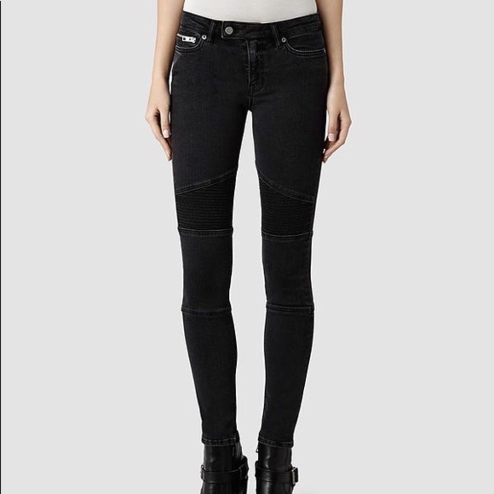 ALLSAINTS Biker Jeans - Washed Black